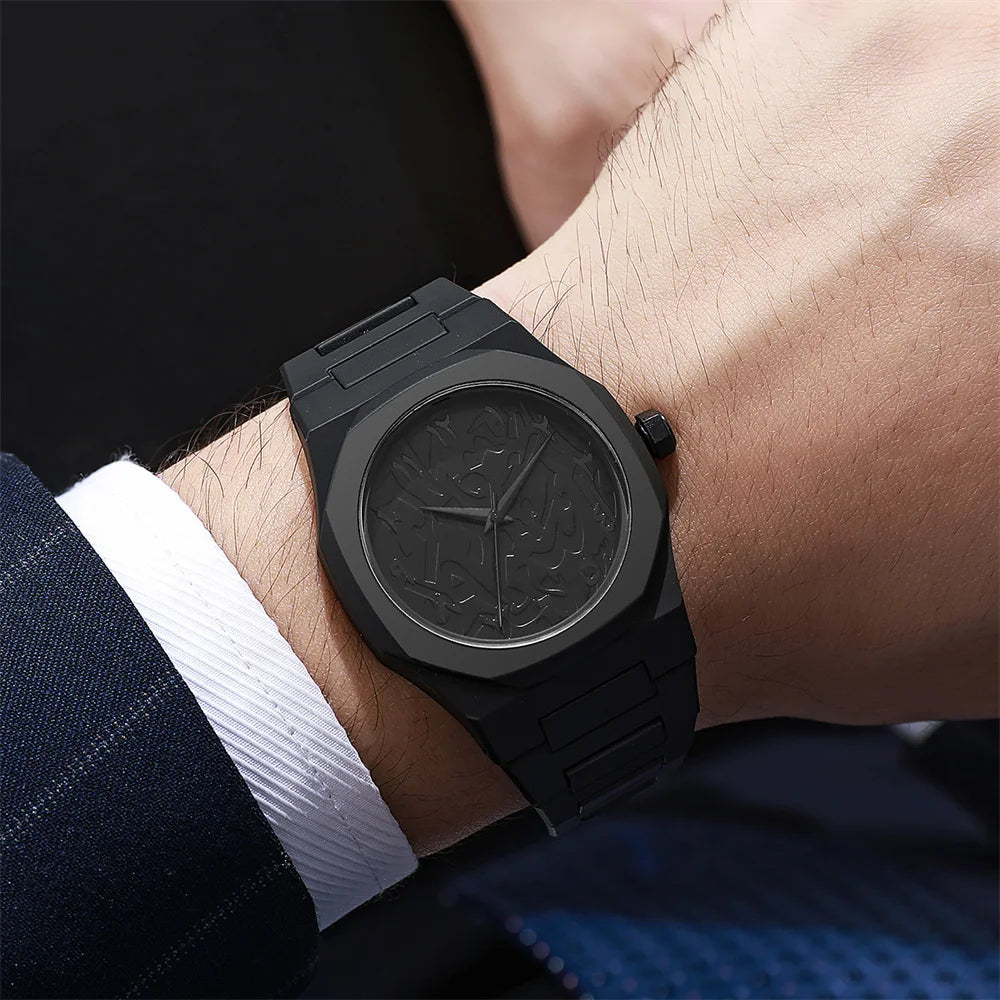 Black Arabic Aura Hand Watches